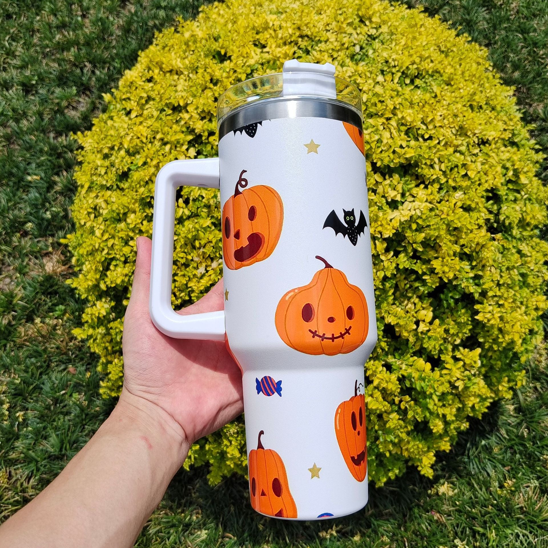 Wholesale Tumbler Halloween Sunflower Double Layer Stainless Steel Ice Bullies Cup
